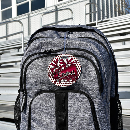 Cheer Megaphone Polka Dot Bag Tags
