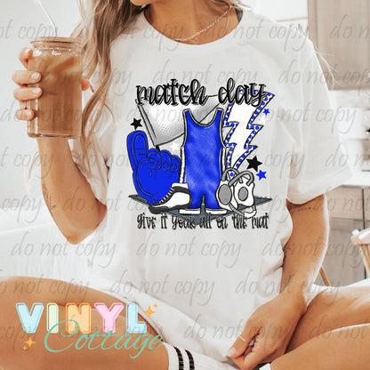 Match Day ~ Blue and White ~ DTF Transfer