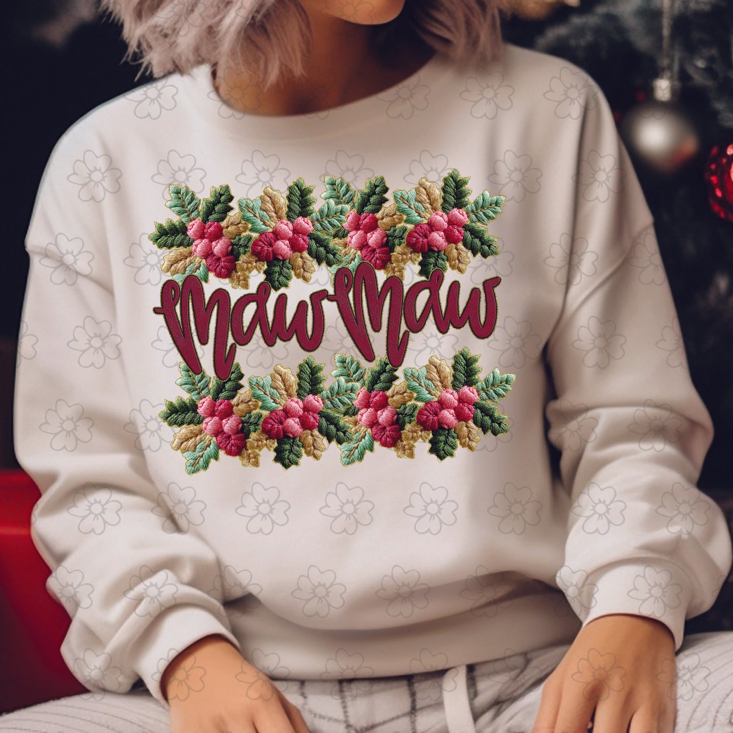 MawMaw ~ French Knot Christmas ~ SAG25 ~ DTF Transfer