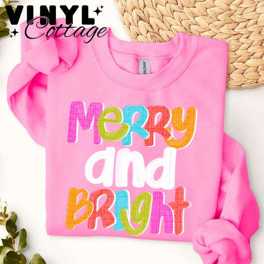 Merry and Bright ~ 24SDD09 ~ DTF Transfer