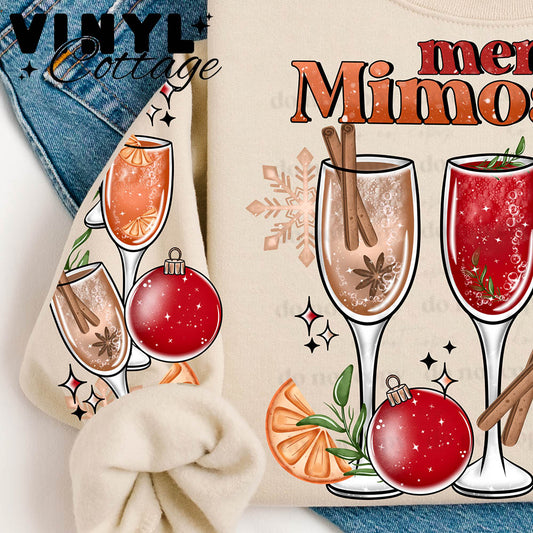 Merry Mimosas ~ Sleeve Design Only ~ DTF Transfer