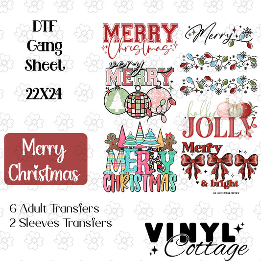 Merry Christmas ~ Pre-Built Gang Sheet