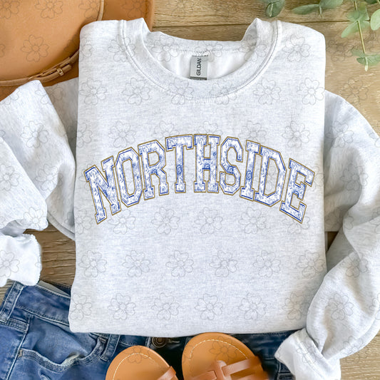 Northside Arched Blue Toile ~ SAG24 ~ DTF Transfer