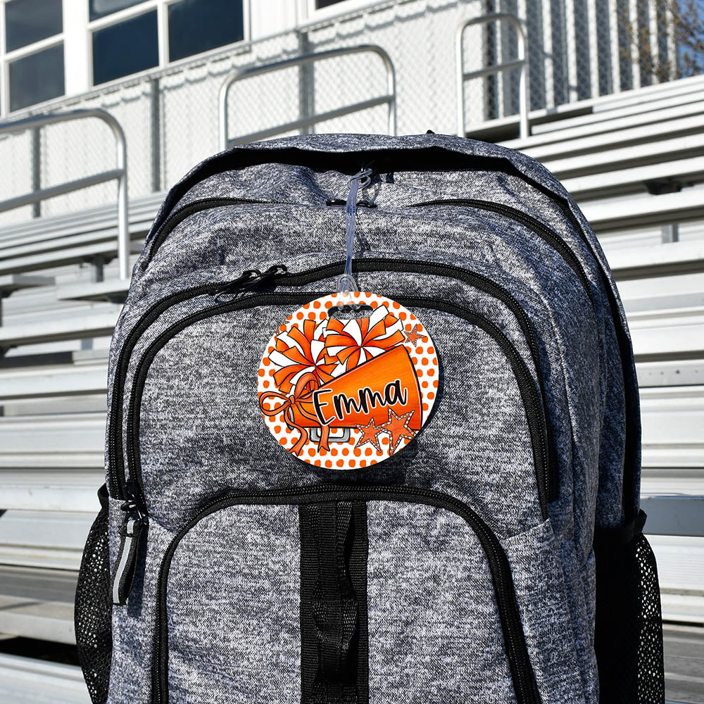 Cheer Megaphone Polka Dot Bag Tags