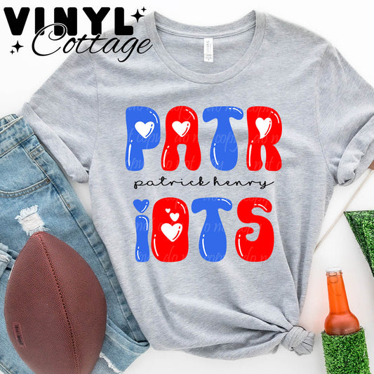 Patrick Henry Patriots ~ Bubble ~ DTF Transfer