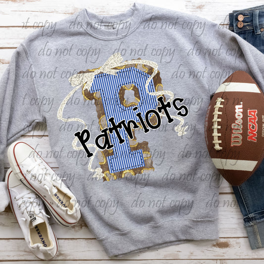 Patriots Royal Blue ~ Leopard Prepster ~ 25SAG ~ DTF Transfer