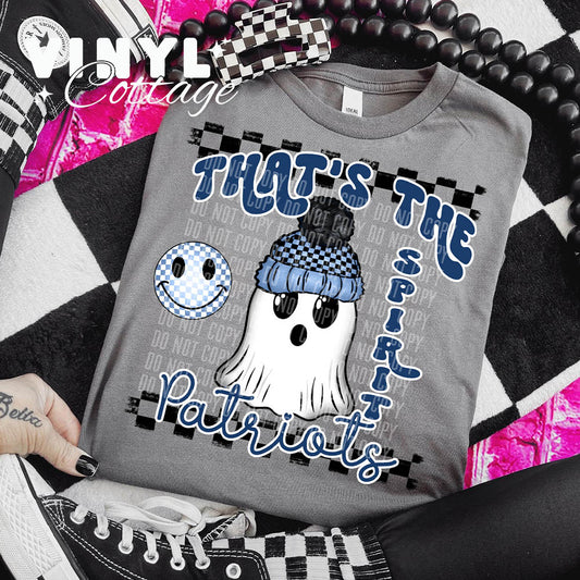 Patriots Spirit Ghostie ~ Blue ~ DTF Transfer