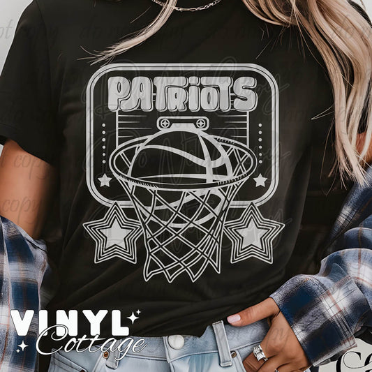 Patriots ~ Basketball and Stars ~ DTF Transfer