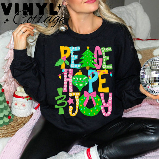 Peace Hope Joy ~ DTF Transfer
