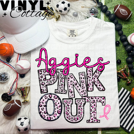 Pink Out ~ Aggies ~ DTF Transfer