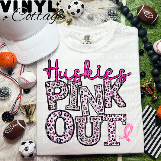 Pink Out ~ Huskies ~ DTF Transfer