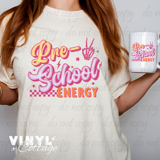 School Grade Energy Pink ~ Multiple Grades Available ~ DTF Transfer