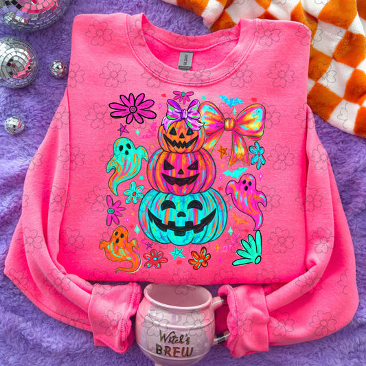 Preppy Bright Pumpkins ~ 25ETS09 ~ DTF Transfer