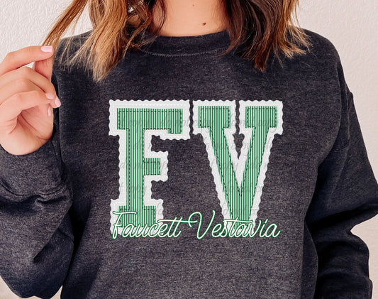 Faucett Vestavia Green and White Prepster  ~ 25SAG ~ DTF Transfers