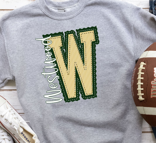 West Wood Green and Gold Prepster  ~ 25SAG ~ DTF Transfers