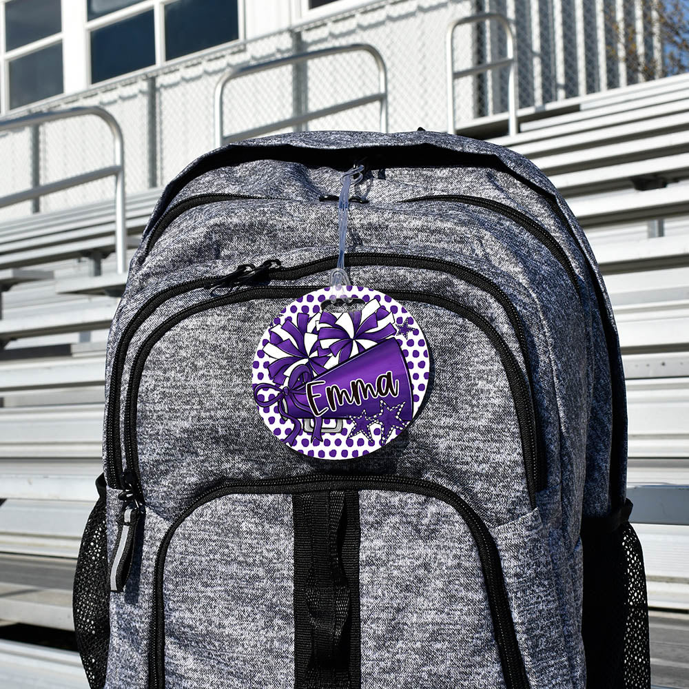 Cheer Megaphone Polka Dot Bag Tags