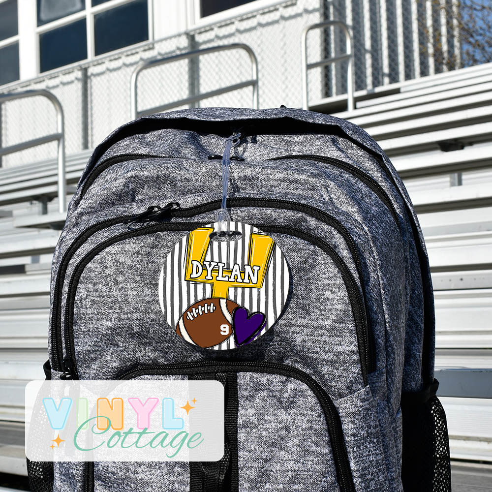 Football Goal Post Bag Tags ~ Customized
