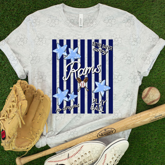 Rams Stars and Stripes Baseball/Softball ~ 26SAG ~ DTF Transfer