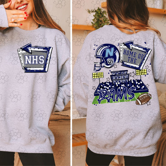 Northside Rams ~ Home of the Open Field with Pocket Design ~ SAG25 ~ DTF Transfer