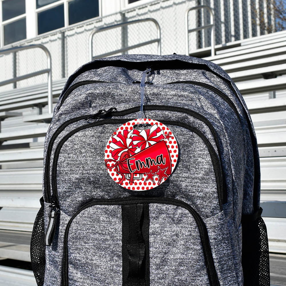 Cheer Megaphone Polka Dot Bag Tags