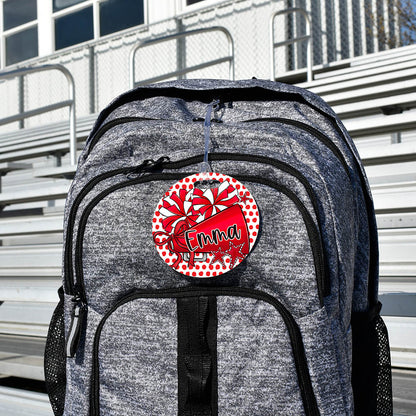 Cheer Megaphone Polka Dot Bag Tags