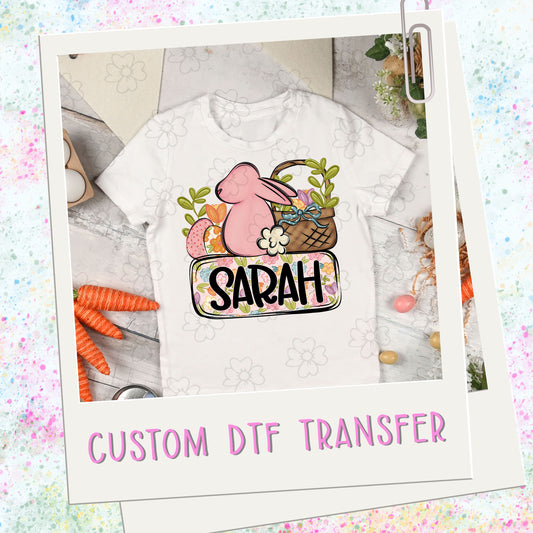 Custom Girl Easter Nameplate  ~ SWD26 ~ DTF Transfer