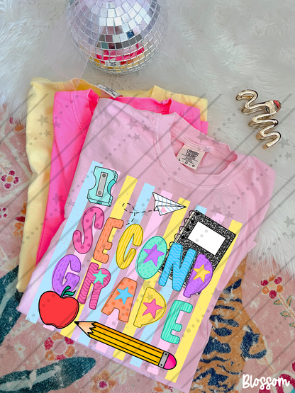 School Stripes Grade Level ~ CCo26 ~ DTF Transfer