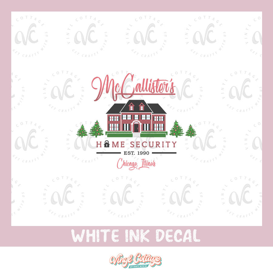 WC199 ~ White Ink Decal ~ Home Security