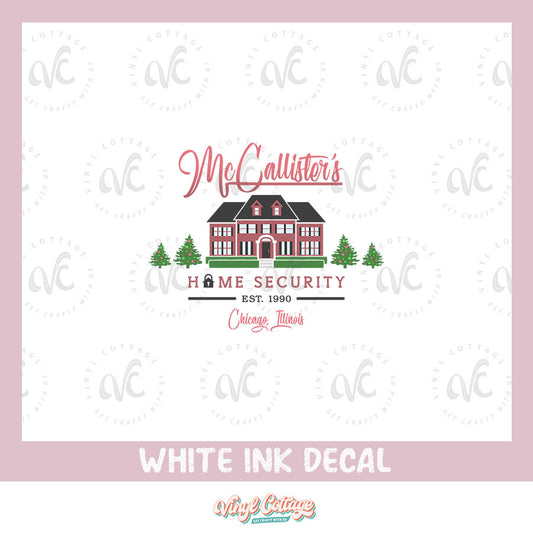 WC199 ~ White Ink Decal ~ Home Security