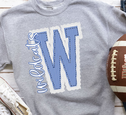 Wildcat Prepster ~ Royal and White ~ 25SAG ~ DTF Transfers