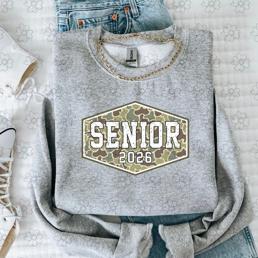 Senior 2026 Camo Distressed ~ 25ETS08 ~ DTF Transfer