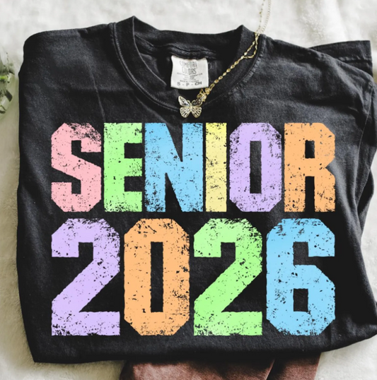Senior 2026 Pastel Distressed ~ 25ETS08 ~ DTF Transfer