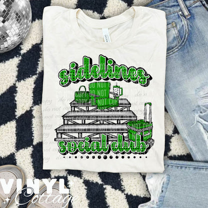 Sidelines Social ~ Green ~ DTF Transfer