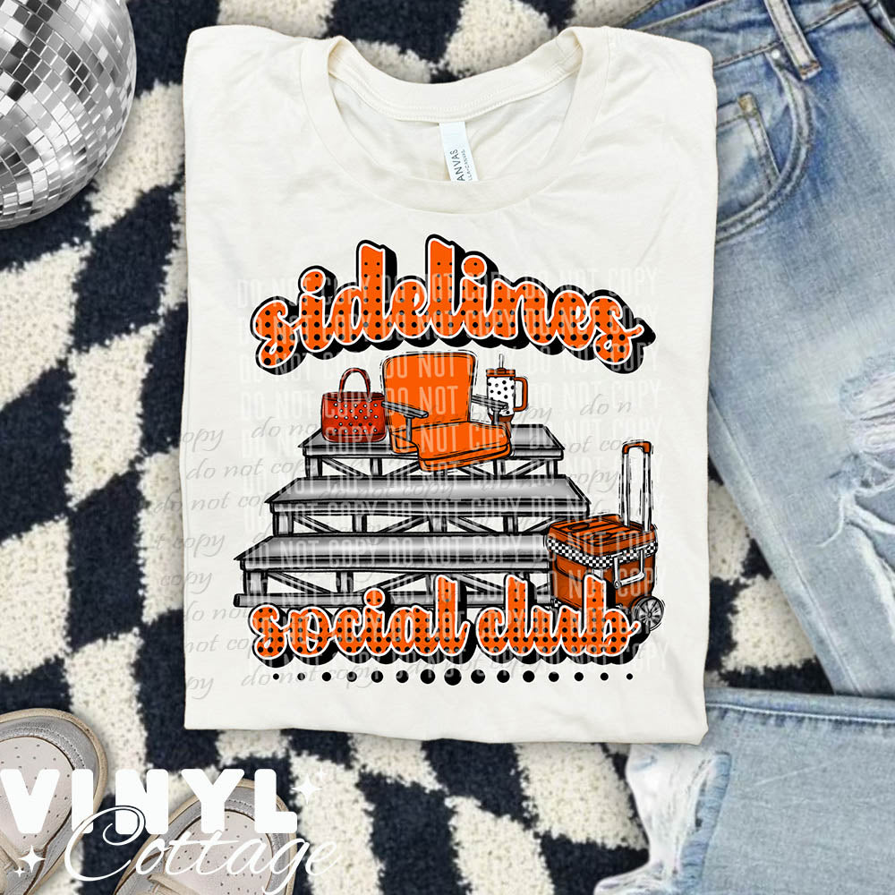 Sidelines Social ~ Orange ~ DTF Transfer