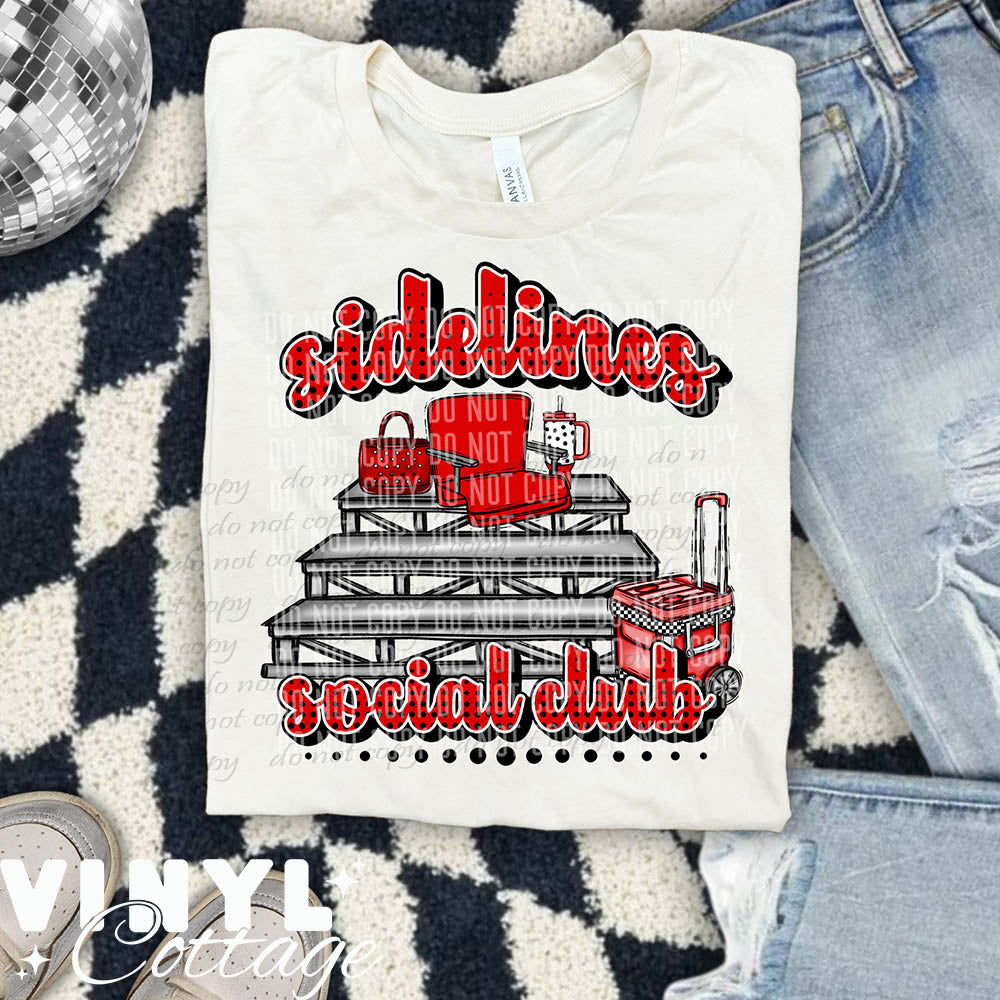 Sidelines Social ~ Red ~ DTF Transfer