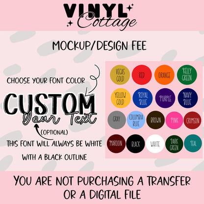 Design Fee/Mockup ~ Custom Simple Lined Block Text