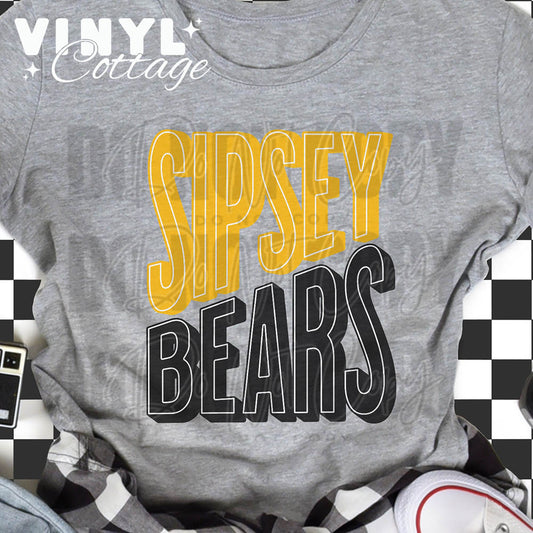 Sipsey Bears ~ Stacked ~ DTF Transfer