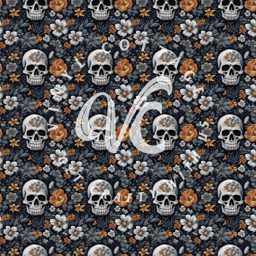 Embroidered Skull ~ SK06  -s150
