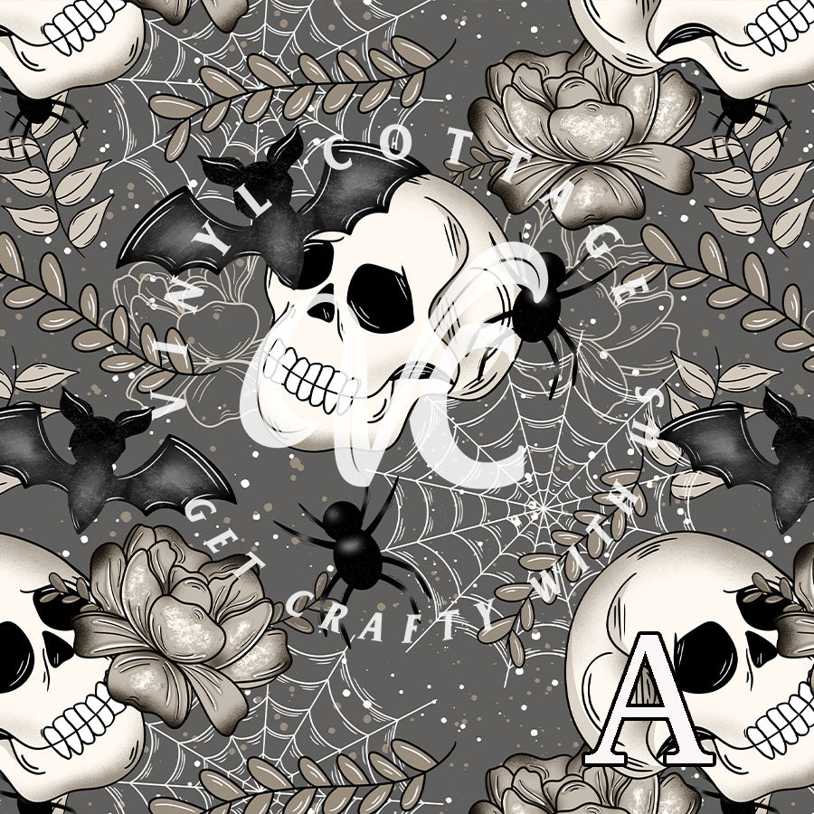 Spooky Skull Floral ~ SK07