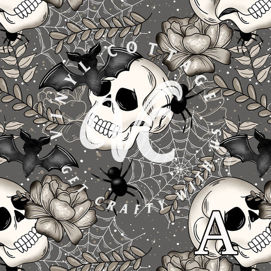 Spooky Skull Floral ~ SK07