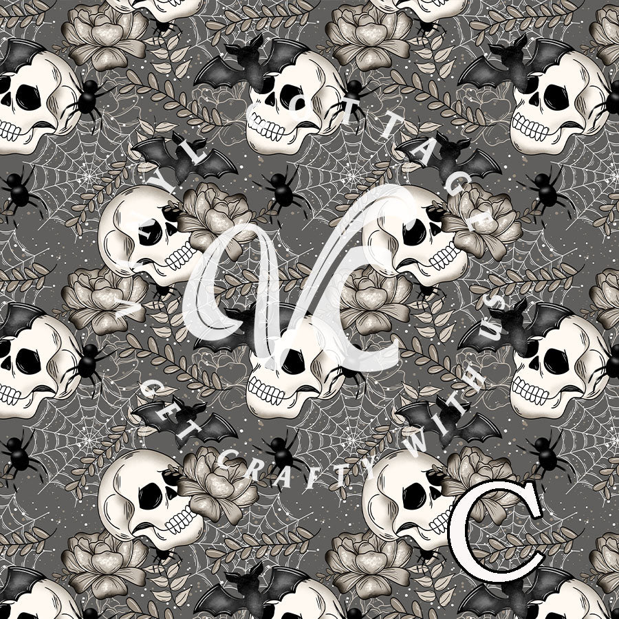 Spooky Skull Floral ~ SK07