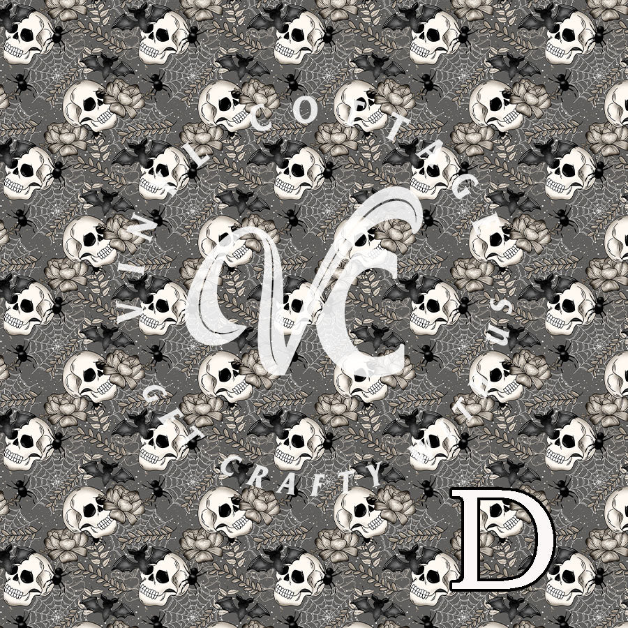 Spooky Skull Floral ~ SK07