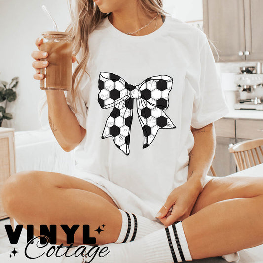 Soccer Coquette Bow ~ DTF Transfer