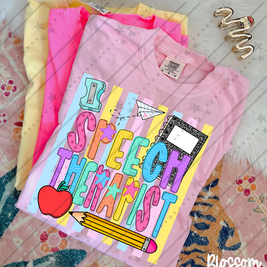 Speech Therapist School Stripes ~ CCo26 ~ DTF Transfer
