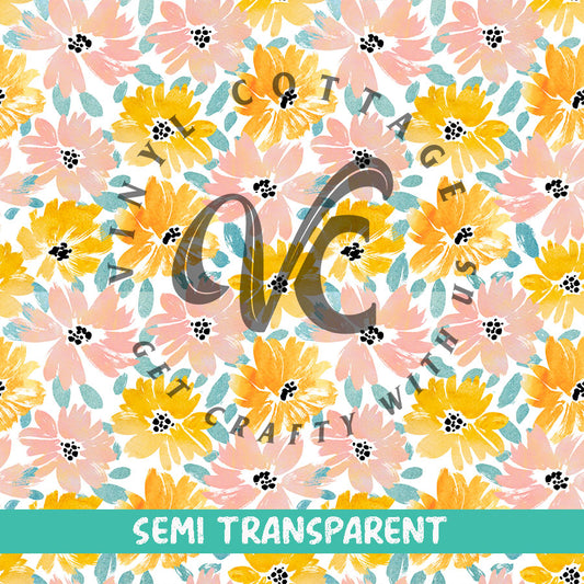 Pink Lemonade Florals ~ Semi Transparent ~ ST22