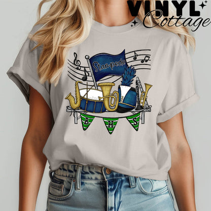Marching Band  ~ Stampede ~ Navy ~ DTF Transfer