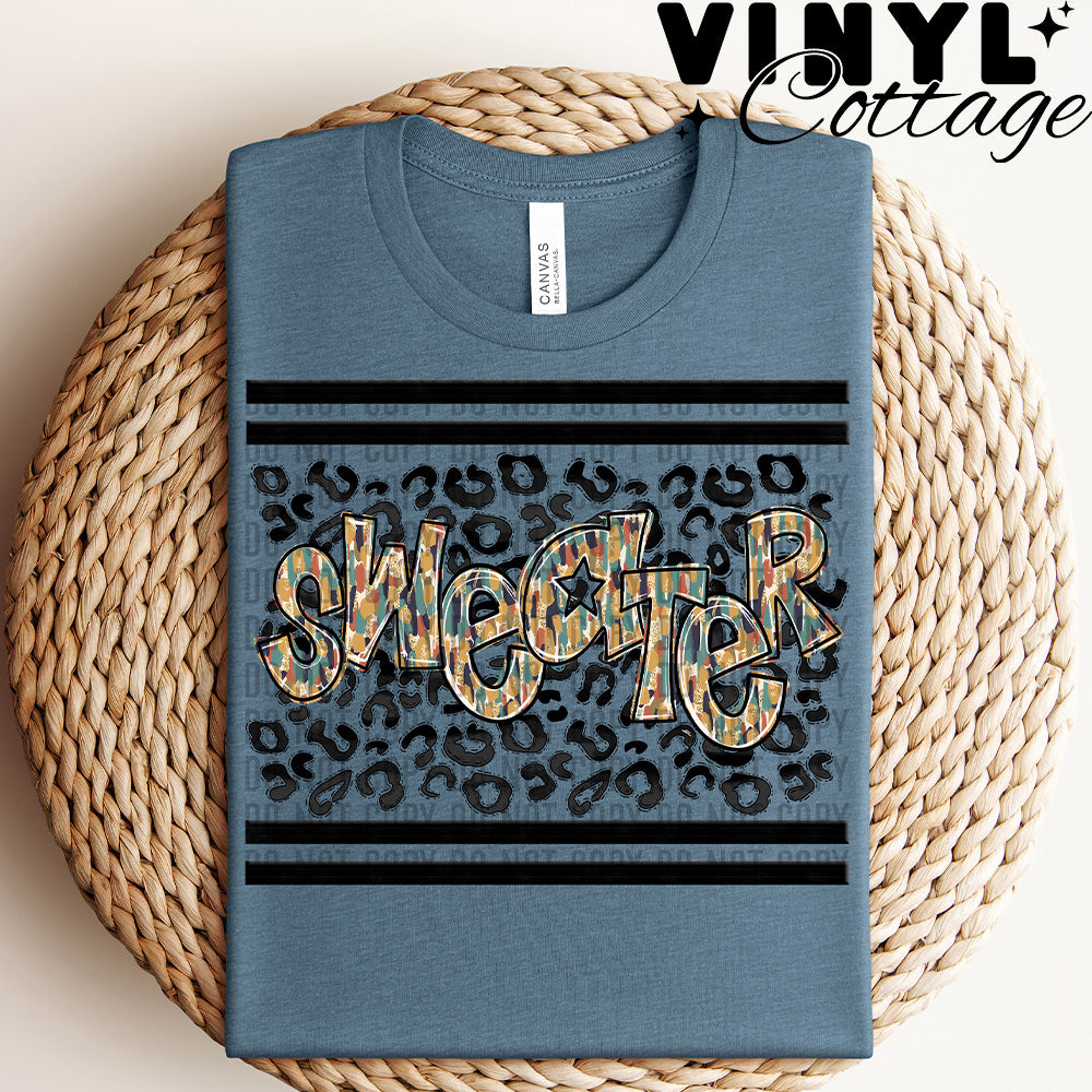 Leopard Fall Sayings ~ Sweater ~ DTF Transfer