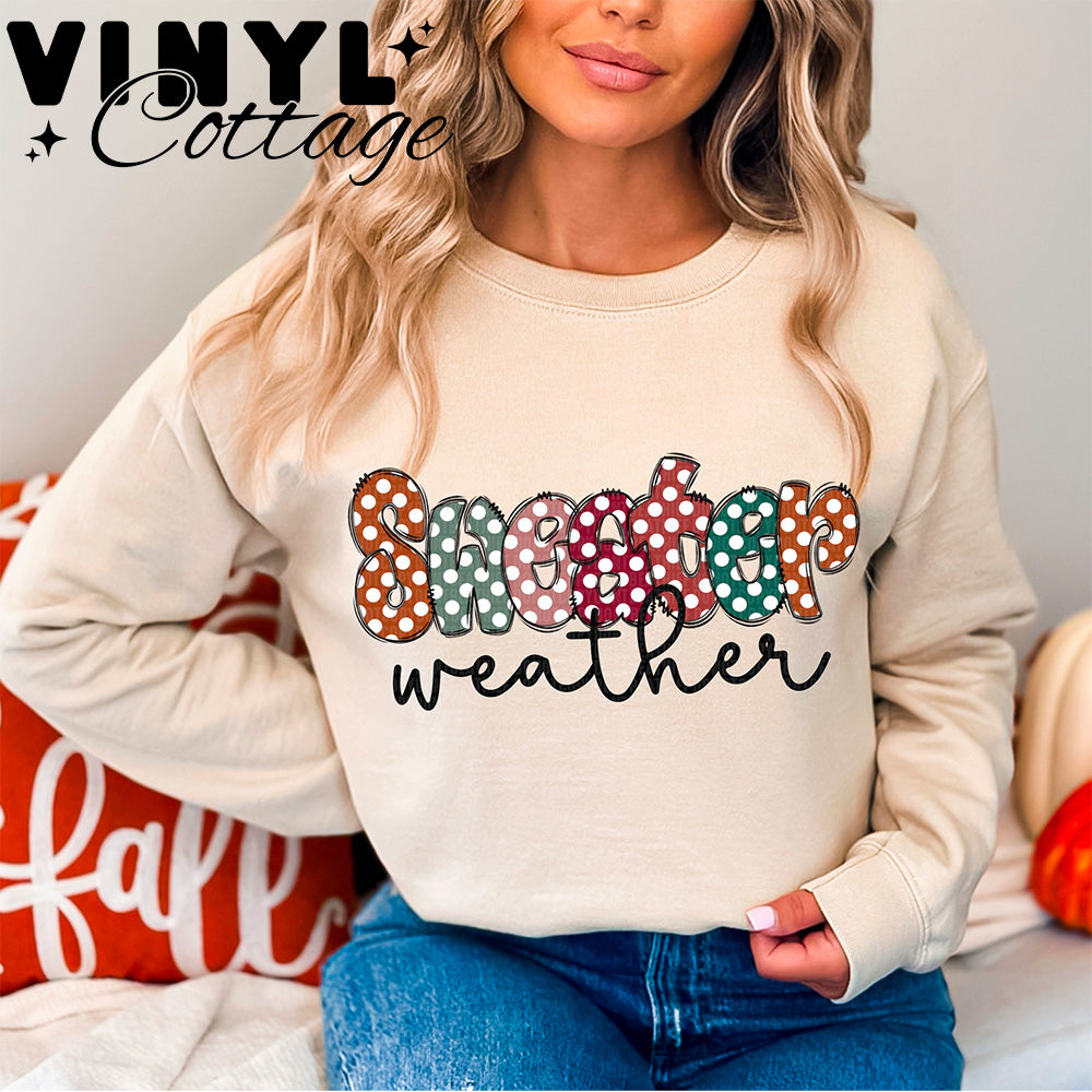 Sweater Weather Cursive ~ DTF Transfer – Vinyl Cottage