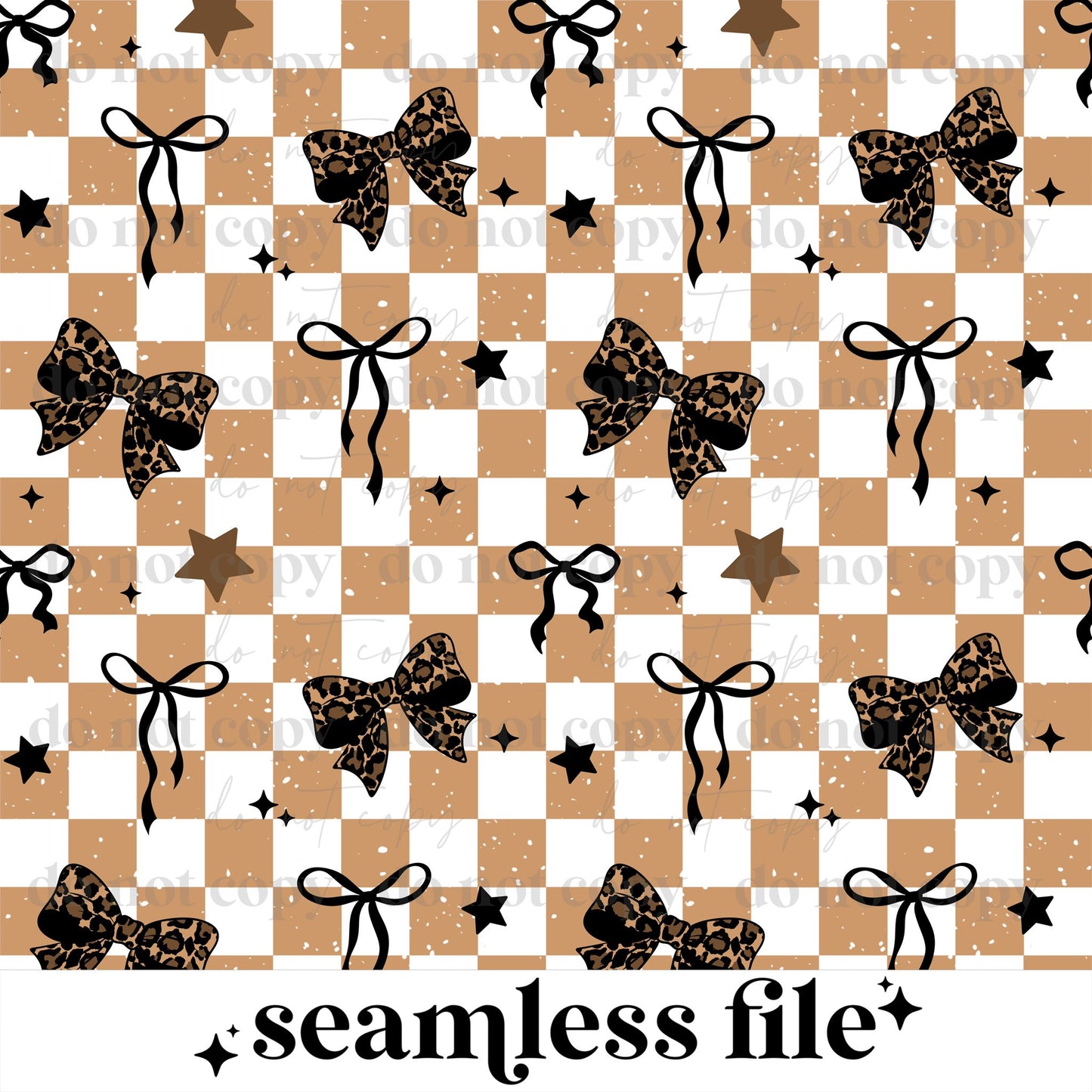 Tan Check Leopard Bows ~ 26CSC03 ~ 1554