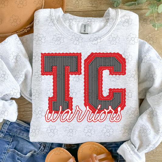TC Warriors Red and Black Prepster ~ SAG25 ~ DTF Transfer